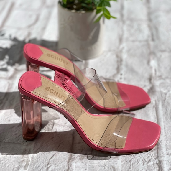 SCHUTZ ariella acrylic high heel multimeter transparent size 6.5 New - Picture 10 of 16